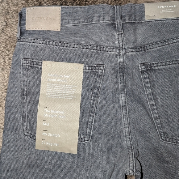 Everlane Rigid Slouch The Relaxed Fit Straight Jean Grey Women's 27 NWT - Picture 11 of 13